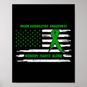 Bewustzijn van hersenen Niemand vecht alleen Poster
