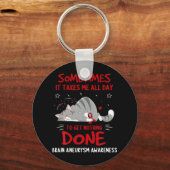 Bewustzijn van hersenenaneurysma Olifant 1 Sleutelhanger (Achterkant)