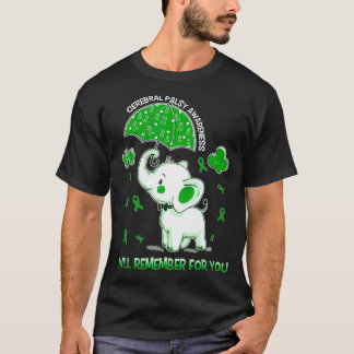 Bewustzijn van hersenverlamming olifant t-shirt