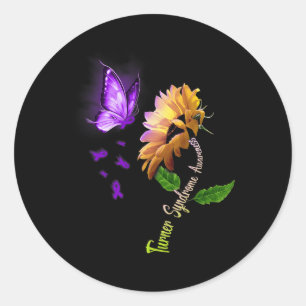 Bewustzijn van het Butterfly Sunflower Turner-synd Ronde Sticker