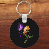 Bewustzijn van het Butterfly Sunflower Turner-synd Sleutelhanger (Voorkant)