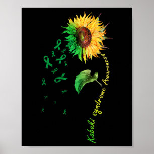 Bewustzijn van het Kabuki-syndroom Sunflower Down- Poster