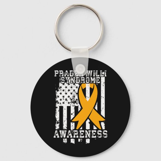 Bewustzijn van het Prader Willi-syndroom - Amerika Sleutelhanger (Voorkant)