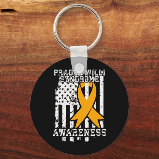 Bewustzijn van het Prader Willi-syndroom - Amerika Sleutelhanger (Voorkant)