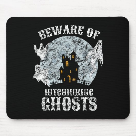  bewustzijn van Hitchhiking Ghosts Fun Halloween Muismat (Voorkant)