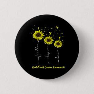 Bewustzijn van kanker bij kinderen Sunflower Faith Ronde Button 5,7 Cm