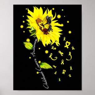 Bewustzijn van kanker bij kinderen Zonnebloem Vlin Poster