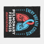 Bewustzijn van longfibrose Elke borstkas Fleece Deken (Voorkant (Horizontaal))