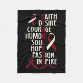 Bewustzijn van mondhalskanker onbevreesd fleece deken (Voorkant)