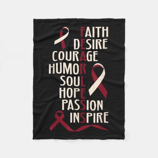 Bewustzijn van mondhalskanker onbevreesd fleece deken (Voorkant)