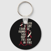 Bewustzijn van mondhalskanker onbevreesd sleutelhanger (Voorkant)