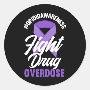 Bewustzijn van opioïden Bestrijding van overdoseri Ronde Sticker