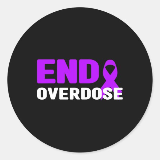 Bewustzijn van overdosering beëindigen - verslavin ronde sticker (Voorkant)