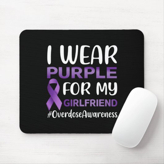 Bewustzijn van overdosering Ik Draag Paarse voor m Muismat (Met muis)