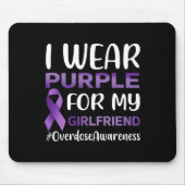 Bewustzijn van overdosering Ik Draag Paarse voor m Muismat (Voorkant)