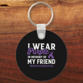 Bewustzijn van overdosering Ik Draag Paarse voor m Sleutelhanger (Voorkant)