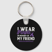 Bewustzijn van overdosering Ik Draag Paarse voor m Sleutelhanger (Achterkant)