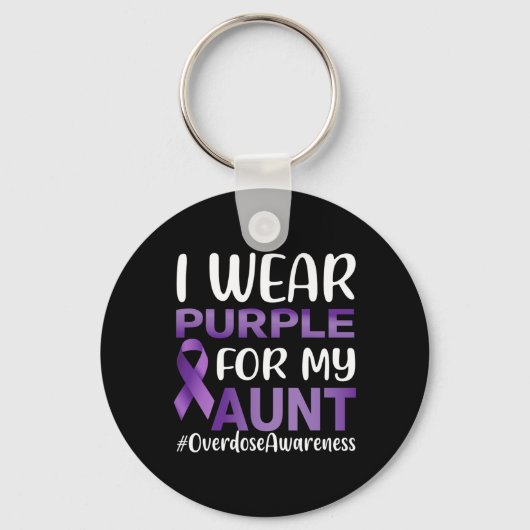 Bewustzijn van overdosering Ik Draag Paarse voor m Sleutelhanger (Voorkant)