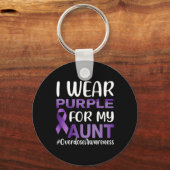 Bewustzijn van overdosering Ik Draag Paarse voor m Sleutelhanger (Voorkant)