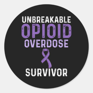 Bewustzijn van overdosering met opioïden Overleven Ronde Sticker