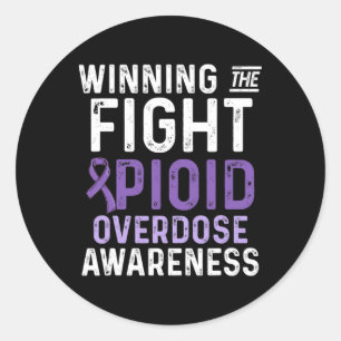 Bewustzijn van overdosering met opioïden Overleven Ronde Sticker