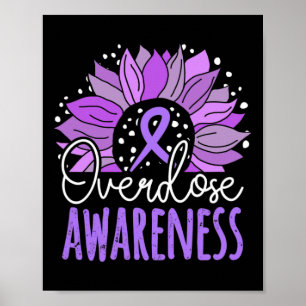 Bewustzijn van overdosering met zonnebloemen 1 poster