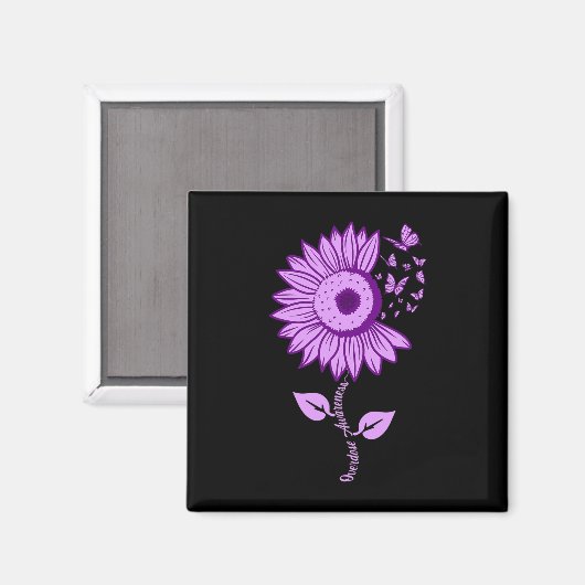 Bewustzijn van overdosering Paarse lint Geneesmidd Magneet (Voorkant / Achterkant)