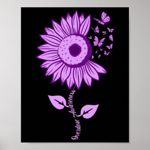 Bewustzijn van overdosering Paarse lint Geneesmidd Poster