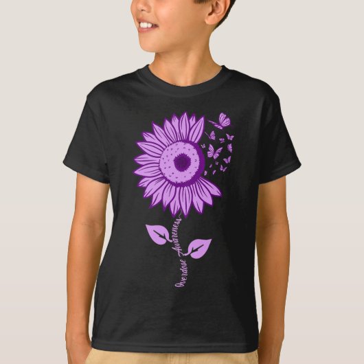Bewustzijn van overdosering Paarse lint Geneesmidd T-shirt (Voorkant)