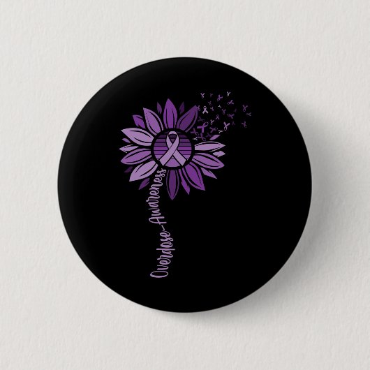 Bewustzijn van overdosering van linten ronde button 5,7 cm (Voorkant)