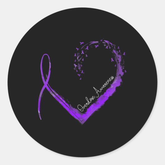 Bewustzijn van overdosis linthart ronde sticker (Voorkant)