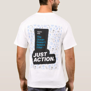Bewustzijn van plasticvervuiling door oceanen t-shirt
