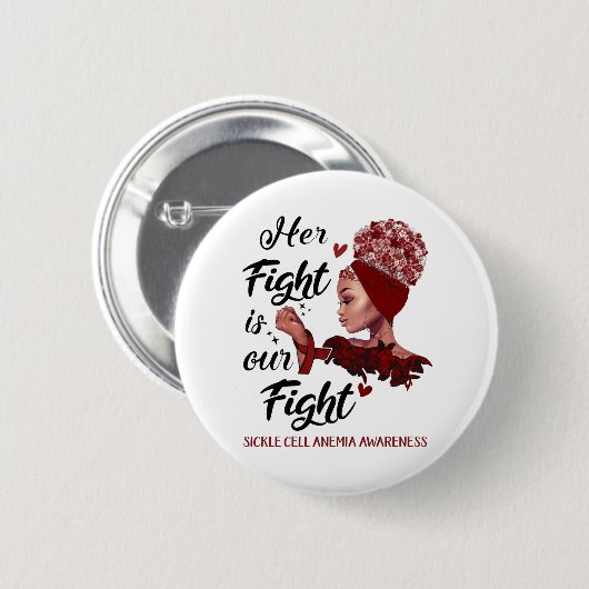 Bewustzijn van sikkelcelanemie Haar strijd is onze Ronde Button 5,7 Cm (Voorkant /achterkant)
