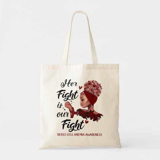 Bewustzijn van sikkelcelanemie Haar strijd is onze Tote Bag (Voorkant)