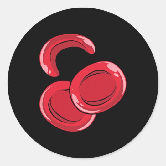 Bewustzijn van sikkelcelanemie rode bloedcel ronde sticker (Voorkant)