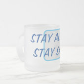 Bewustzijn van veilig blauw-tekstbeveiliging matglas koffiemok (Voorkant links)