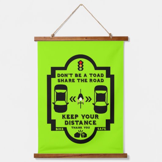 bewustzijn van verkeersveiligheid op de fiets hangend wandkleed (Voorkant)