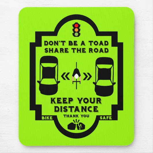 bewustzijn van verkeersveiligheid op de fiets muismat (Voorkant)