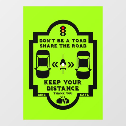 bewustzijn van verkeersveiligheid op de fiets raamsticker (Vel)