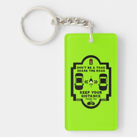 bewustzijn van verkeersveiligheid op de fiets sleutelhanger (Voorkant)