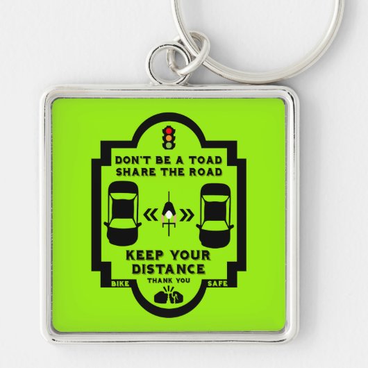 bewustzijn van verkeersveiligheid op de fiets sleutelhanger (Voorkant)