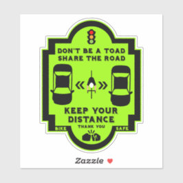 bewustzijn van verkeersveiligheid op de fiets sticker