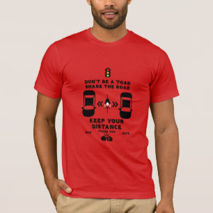 bewustzijn van verkeersveiligheid op de fiets t-shirt