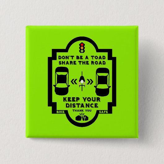 bewustzijn van verkeersveiligheid op de fiets vierkante button 5,1 cm (Voorkant)