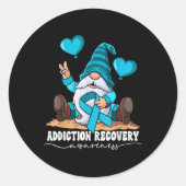 Bewustzijn van verslavingsherstel _1 ronde sticker (Voorkant)