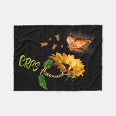 Bewustzijn van vlinderzonnebloempitten fleece deken (Voorkant (Horizontaal))