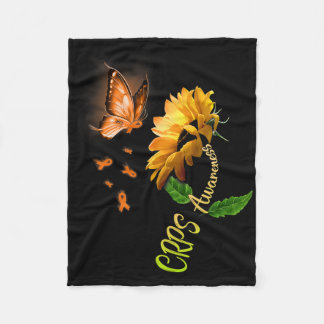 Bewustzijn van vlinderzonnebloempitten fleece deken