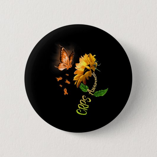 Bewustzijn van vlinderzonnebloempitten ronde button 5,7 cm (Voorkant)
