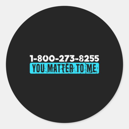 Bewustzijn van zelfmoordhotline nummer ronde sticker (Voorkant)