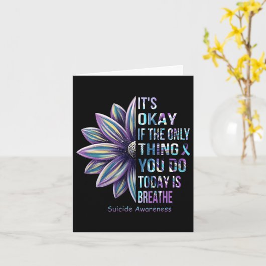 Bewustzijn van zelfmoordpreventie Het is goed als  Kaart (Gele Bloem)